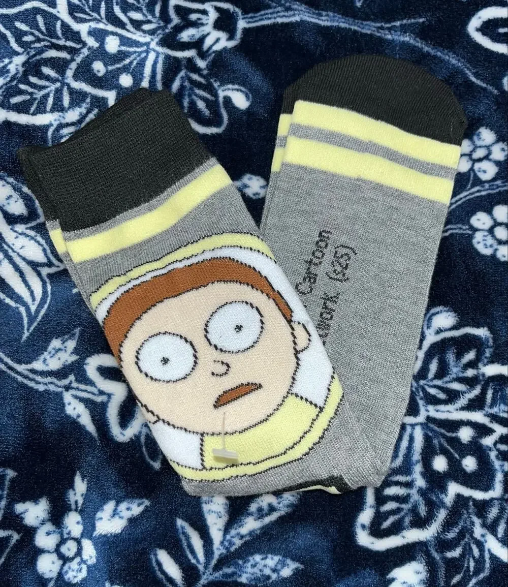 NEW! Rick and Morty novelty Crew Socks Morty's face Adult Size 6-13
